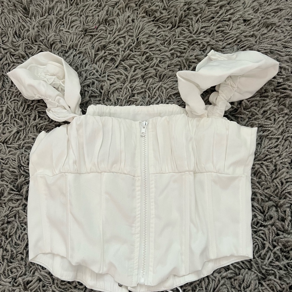 Princess Polly White Ruffle Top - Picture 2 of 3
